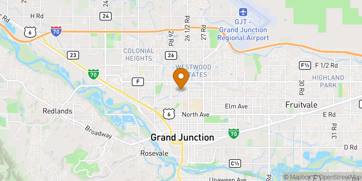 Downtown / Main Street neighborhood map in Grand Junction, CO