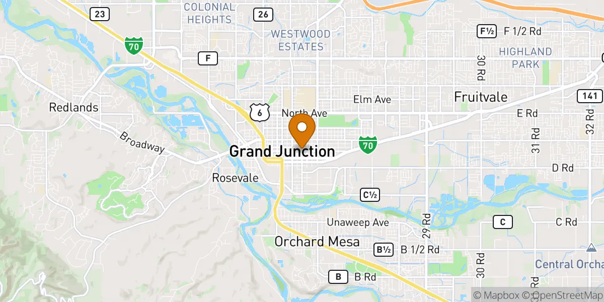 Downtown / Main Street neighborhood map in Grand Junction, CO